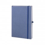 Cadernos de capa dura fabricados com diferentes materiais orgânicos A5 cor azul terceira vista