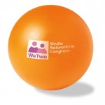 Bola anti-stress personalizada cor cor-de-laranja quarta vista com logotipo