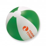 Bola de praia publicitária para empresas cor verde quarta vista com logotipo