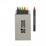 Caixa de 6 lápis de cera de cores personalizada vista principal