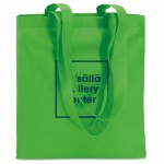 Bolsas personalizadas baratas para publicidade cor verde quarta vista com logotipo