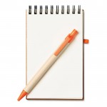 Bloco de notas com logotipo para oferecer cor cor-de-laranja terceira vista