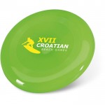 Frisbee personalizado com o teu logotipo cor verde quarta vista com logotipo