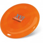 Frisbee personalizado com o teu logotipo cor cor-de-laranja quarta vista com logotipo