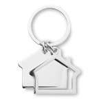 Dois designs de casas no teu porta-chaves cor prateado brilhante terceira vista