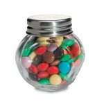 Chocolates em frasco de vidro com tampa personalizável cor multicolor