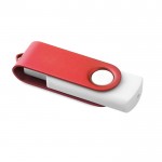 Memória usb branca 3.0 com clipe colorido cor vermelho