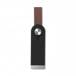 USB retrátil com alça de couro cor preto