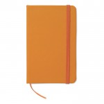 Caderno de bolso de páginas com riscas cor cor-de-laranja