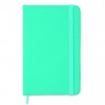 Caderno de bolso de páginas com riscas cor turquesa