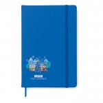 Cadernos personalizados de páginas com riscas cor azul real impresso