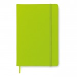 Cadernos personalizados de páginas com riscas cor verde lima