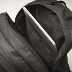 Mochila para portátil de poliéster rPET com bolsos e acolchoada 15'' cor preto vista fotografia quarta vista