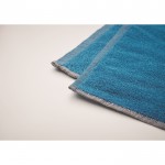 Toalha SEAQUAL® algodão e poliéster reciclado 500 g/m2 de 70x140cm cor turquesa vista fotografia quinta vista