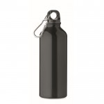 Garrafa antifugas de alumínio reciclado, com mosquetão 500ml cor preto