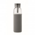 Garrafa de vidro reciclado com manga e tampa antifugas 500ml cor cinzento-escuro quinta vista