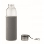 Garrafa de vidro reciclado com manga e tampa antifugas 500ml cor cinzento-escuro sexta vista