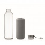 Garrafa de vidro reciclado com manga e tampa antifugas 500ml cor cinzento-escuro sétima vista