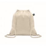 Mochila-saco de algodão 180 g/m2 resistente 9 kg Thin FairTrade cor bege