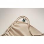 Mochila-saco de algodão 180 g/m2 resistente 9 kg Thin FairTrade cor bege vista fotografia quinta vista