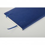 Caderno de PU reciclado com fita marcadora e bolso interior A5 cor azul segunda vista