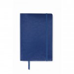 Caderno de PU reciclado com fita marcadora e bolso interior A5 cor azul quarta vista