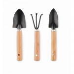 Conjunto de 3 ferramentas de jardinagem em Saco de feltro RPET cor preto terceira vista