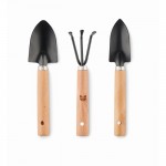 Conjunto de 3 ferramentas de jardinagem em Saco de feltro RPET cor preto vista principal terceira vista