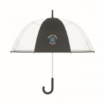 Guarda-chuva transparente com 1 painel de poliéster e cabo de borracha 23'' cor preto vista principal