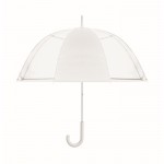 Guarda-chuva transparente com 1 painel de poliéster e cabo de borracha 23'' cor branco