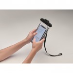 Capa impermeável para telefone com cordão ajustável e removível cor preto vista fotografia sexta vista