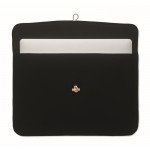 Saco para laptop 15'' de algodão com fecho de botão de bambu 120 g/m2 cor preto segunda vista