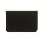 Saco para laptop 15'' de algodão com fecho de botão de bambu 120 g/m2 cor preto quarta vista