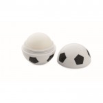 Bálsamo labial de ABS em forma de bola de futebol com sabor a baunilha SPF10 cor branco/preto