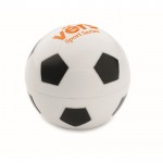 Bálsamo labial de ABS em forma de bola de futebol com sabor a baunilha SPF10 cor branco/preto vista principal segunda vista