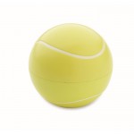 Bálsamo labial de ABS em forma de bola de ténis sabor baunilha SPF10 cor amarelo segunda vista