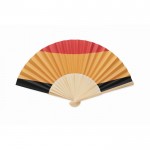 Leque de bambu com design de diferentes bandeiras europeias cor preto