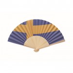 Leque de bambu com design de diferentes bandeiras europeias cor azul