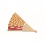 Leque de bambu com design de diferentes bandeiras europeias cor vermelho quarta vista