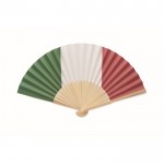 Leque de bambu com design de diferentes bandeiras europeias cor verde