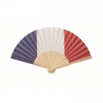 Leque de bambu com design de diferentes bandeiras europeias cor azul real
