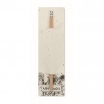 Lápis clássico com borracha de apagar apresentado em papel de sementes cor branco