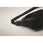 Saco de cintura de couro sintético macio com fita larga ajustável cor preto vista fotografia quinta vista