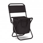 Cadeira dobrável para exterior com geleira cor preto