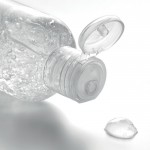 Gel de mãos em frasco transparente de 100 ml