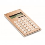 Calculadora personalizável com caixa em bambu cor madeira