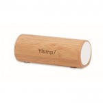 Coluna com caixa de bambu personalizável cor madeira com logo