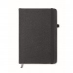 Caderno A5 personalizado com capa reciclada cor preto segunda vista