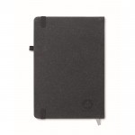 Caderno A5 personalizado com capa reciclada cor preto terceira vista