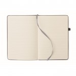 Caderno A5 personalizado com capa reciclada cor preto quarta vista